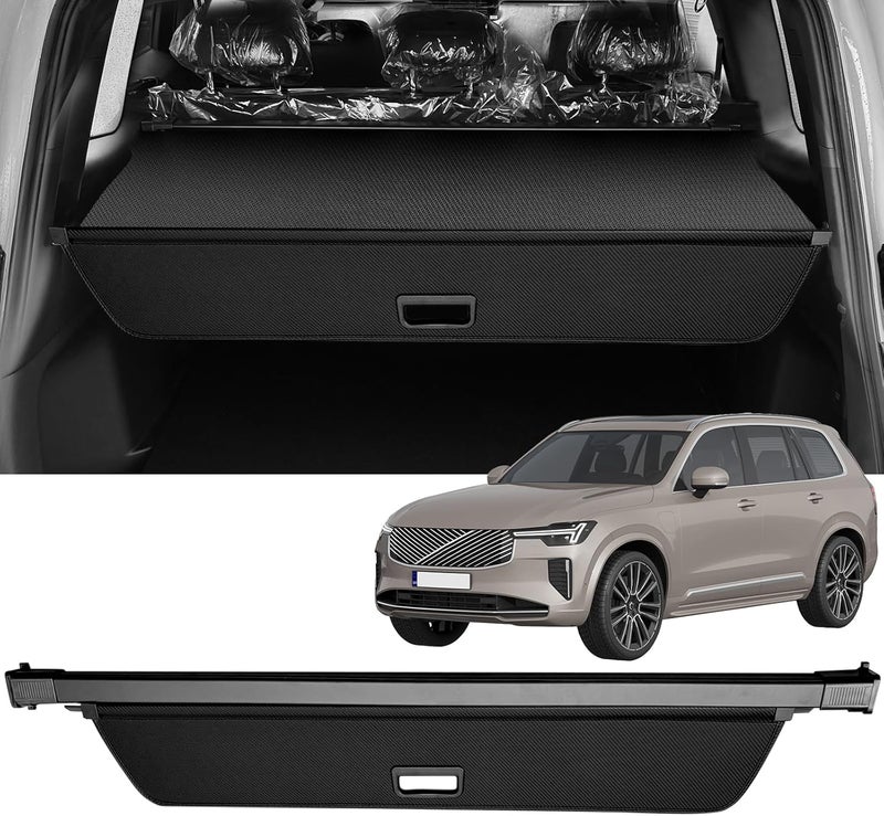AUXKO Retractable Cargo Cover for XC90 2025-2016, Trunk Cargo Cover Luggage Security Shade Cover for 2025 2024-2016 XC90 Shielding Shade Anti-Peeping Luggage Privacy Screen, Carbon Fiber - Image 1